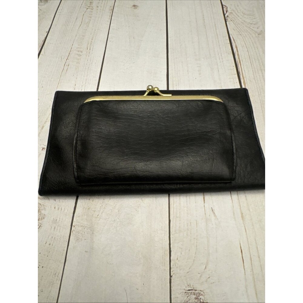 Buxton Heiress Black Leather Wallet Organizer Clutch 7x4x1" VGUC CHARITY - Picture 3 of 5